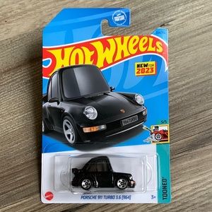 Hot Wheels Car Black Porsche 911 Turbo 3.6 964 HotWheels Tooned  2023 HKG69 🆕